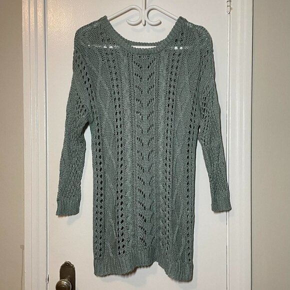 MOUSSY Long Sleeve Crochet Knit Sweater Dress - Picture 2 of 5
